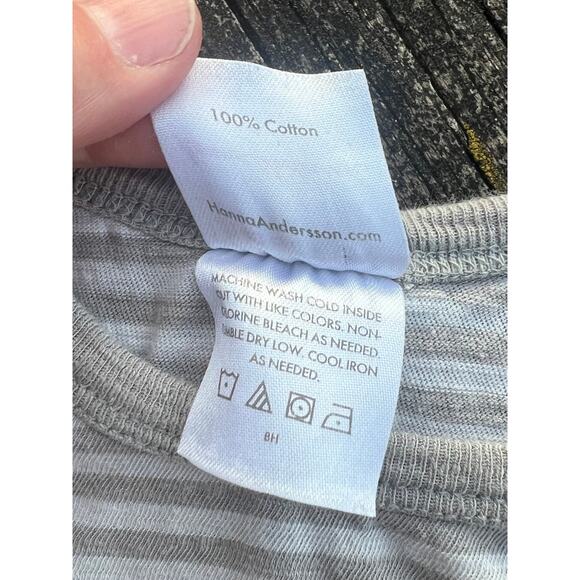 Hanna‎ Andersson Knit Tank 140cm 10 Striped Cotton Slub Jersey Gray Pocket Top - Picture 5 of 5